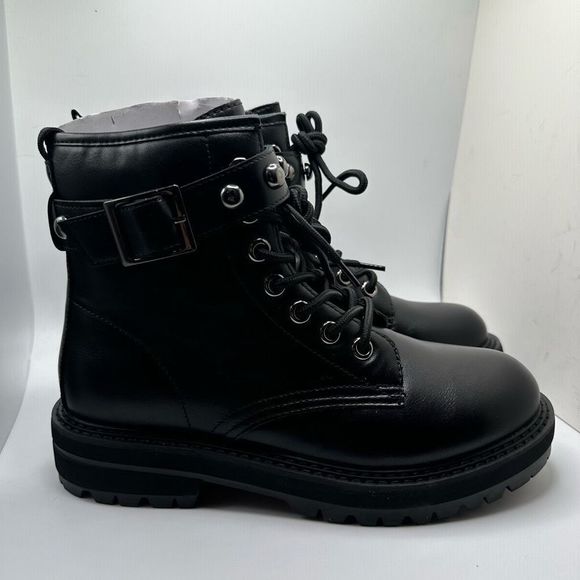 Dunes Women's Stud lace up boot +Memory Foam 8.5 BLACK - Picture 1 of 7